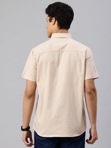 Image of Majestic Man Men's Pure Cotton Dobby Weave Checks Slim Fit Half Sleeve Casual Shirt
