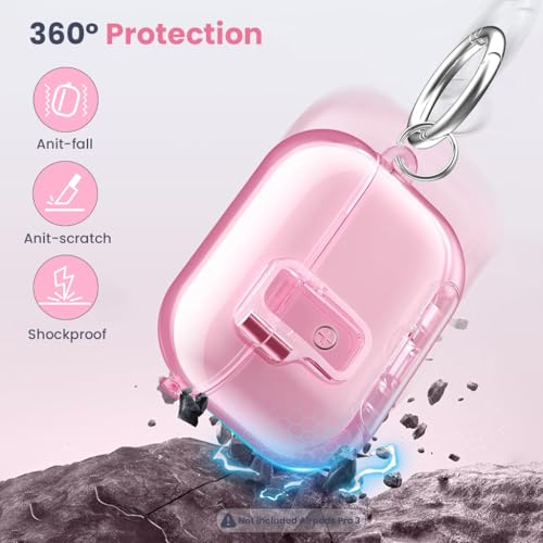 Image of ZORBES Silicone Earbud Charging Case Cover for AirPods Pro 3 with Carabiner | Scratch Protection, Slim Fit for Daily Carry, Soft Silicone, Precise Charging Access, Easy to Clean