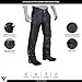 Viking Cycle Leather Chaps - Plain Motorcycle Leather Chaps for Men (Large)