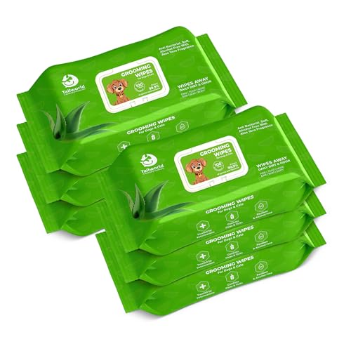 Image of Tailworld Grooming Pet Wet Wipes for Dogs & Cats with Aloe Vera Fragrance | Soft, Anti-Bacterial, Paraben & Alcohol Free Cleansing & Deodorising Wet Tissues | 600 Wipes (Pack of 6)