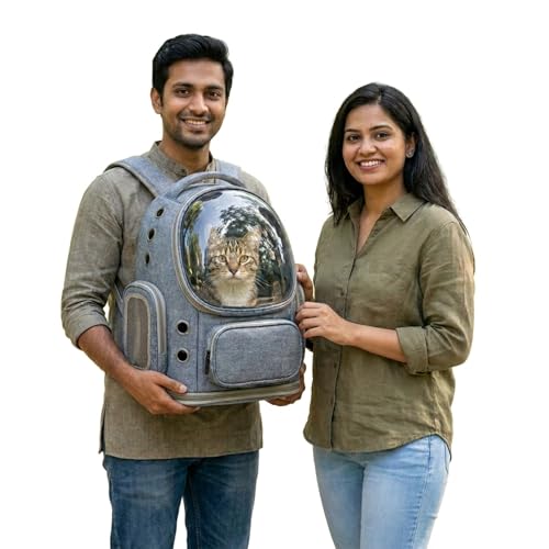 Image of MAK7 Cat Carrier Backpack for Cats, Dogs & Kittens, Astronaut Window Pet Travel Bag with Wide Straps, Foldable Lightweight Design & Heavy Base Pad, Light Blue