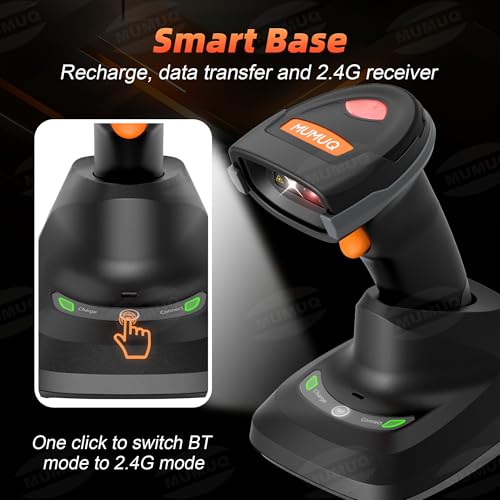 Lecteur code barre sans fil portable scanner bluetooth 1D 2D pour Android et iOS - 2
