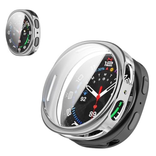 For Samsung Galaxy Watch9 44mm �P�[�X TPU�f�� �S�ʕی� ��̌^�J�o�[ �ϏՌ� ���h�~ �y�� �V���o�[