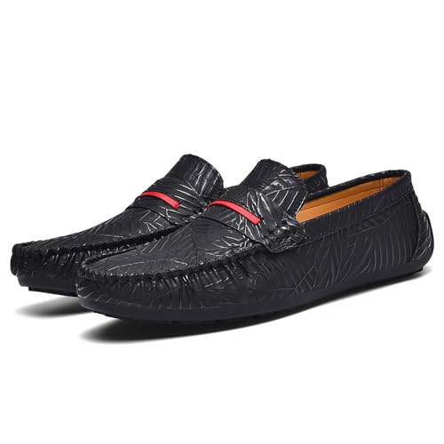 Men's Loafers Slip on Shoes Driving Shoes Casual Penny Loafers for Men,Black,92