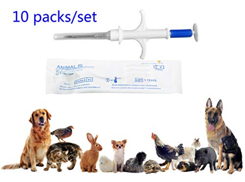 ECARE 10 Packs 2.12x12mm Dog Cat Pet ID Microchip from USA FDX-B ISO