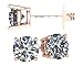 NANA 14k Gold Post & Sterling Silver 4 Prong CZ Stud Earrings -Rose Plated-6.5mm-2.00cttw