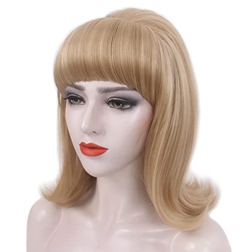 STfantasy Beehive 60s Wigs Gothic Wigs for Women Mrs Claus Fancy Dress Costume Cosplay Party Hair (Ash Blonde) - Image 3