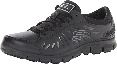 Skechers womens Eldred health care and food service shoes, Black, 7.5 US