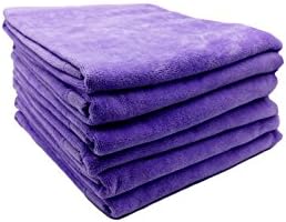 BY LORA Cotton Velour Towels for Hand, Lavender, Set of 6