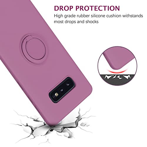 Telaso Samsung Galaxy S10E Case, Slim Silicone | Kickstand With 360° Ring Holder | Support Car Mount | Soft Gel Rubber Hybrid Bumper Galaxy S10E Phone Case Cover For Girls Women, Lilac Purple #TOP1