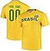 Custom Brazil Jersey Tee - Any Name & Number (Medium)
