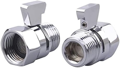 GOVALVE Shower Shut Off Valve G1/2" Standard Connection Brass Water Flow Control Valve with Filter Gasket for Shower Head Water Volume Adjust Pack of 2