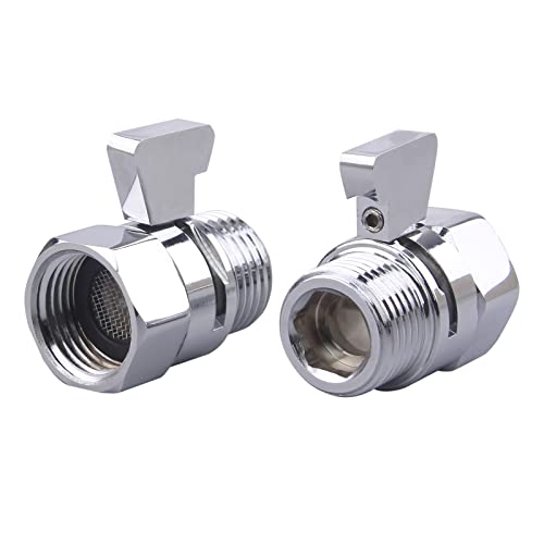 Govalve Shower Shut Off Valve G1/2" Standard Connection Brass Water Flow Control Valve With Filter Gasket For Shower Head Water Volume Adjust Pack Of 2 #TOP25