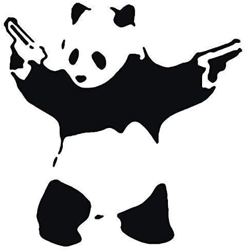Banksy Stencil - Panda Guns Pandamonium | Reusable Home Decor & Art Craft Painting Stencil (XXL/ 77X77CM)