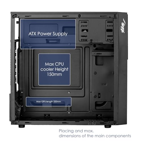 Gabinete para PC Akyga AK19BK Micro Tower - Caja compacta con USB-C, USB 3.0 y audio HD, compatible con Micro ATX, Mini ITX y Flex ATX, para uso en oficina y hogar, sin fuente de alimentación, color negro miniatura 7