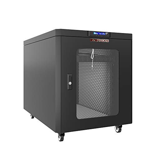 Soundproof Server Rack Quiet - Acoustic Sound Proof Cabinet for Servers - Up to 36% Noise Reduction - Locking Server Enclosure - Silent Networking Cabinet - Noise Sound Dampening Box (12U)