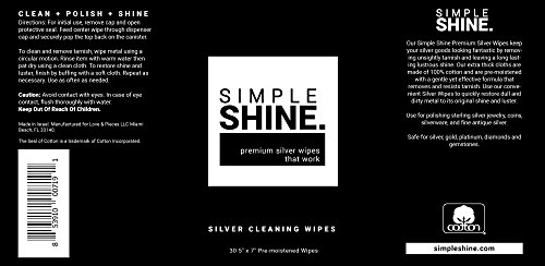 Silver Cleaning Wipes, 100% Cotton Wet Polishing | Best for Sterling Jewelry, Silverware | Large 30 Count - Thumbnail 4
