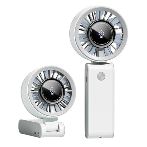 Ventilador de viajes - Ventilador portátil personal, Mini de 3 velocidades | de aire acondicionado plegable con pantalla digital, de luz para el campamento de senderis