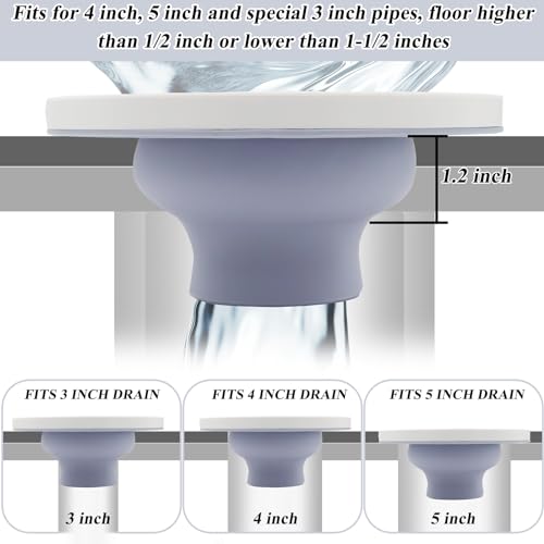 Toilet Flange Repair Kit Fits for 4 Inch 5 Inch or Special 3 Inch Drain Pipe, Universal Toilet Flange for Toilet Repair and Installation, Perfect Seal No More Leaks (Gray) - Thumbnail 4