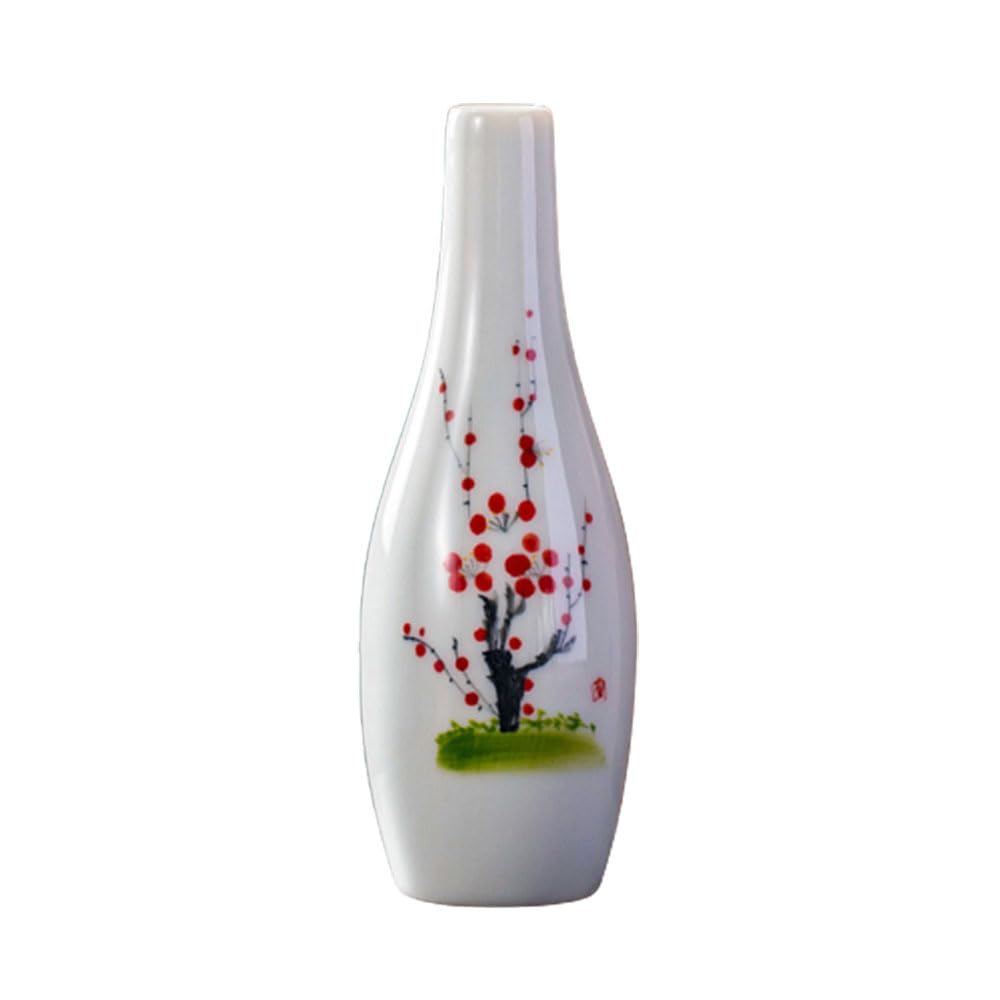 asdchZen Hand Painted Creative Ceramic Vase Decorative Dried Flowers Living Room Tabletop Flower Arrangement Small Flower Arrangement Set For Dining Table Centerpiece Decorative Vase,G