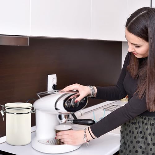 Miniatura 7 de Lwmtt Bote Para Café, 1.8l Tarro Hermético, Bote De Acero Inoxidable Para Almacenamiento,Contenedor De Café De Acero Inoxidable,Caja De Almacenamiento De Alimentos,Rastreador De Fecha, Para Té