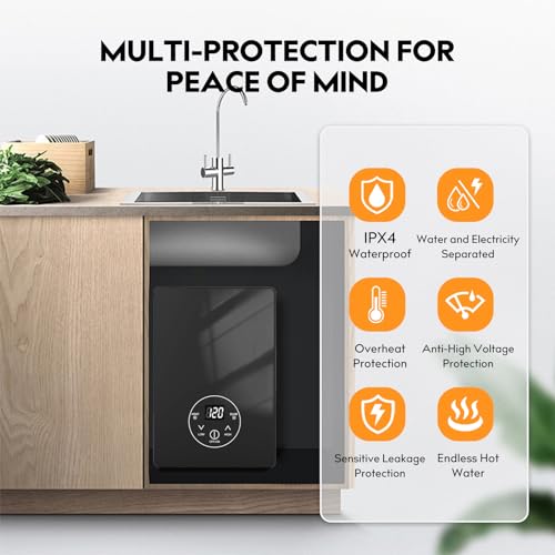 Antuony 4500W Tankless Electric Water Heater,110V Under Sink On Demand Instant Hot Water Heater With Remote Control,Lcd Touch Screen Tankless Water Heater thumb #1