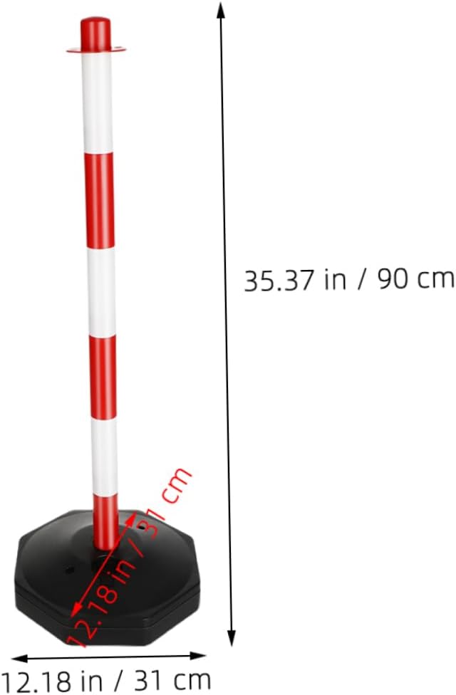 Zerodeko 2 Pack Water-Filled Traffic Delineator Posts Adjustable Safety Cones Reflective Collar for Driveway Guard and Parking Assistance Yellow Barrier for Training