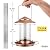 iBorn Bird Feeder Metal Squirrel Chew-Proof Bird Feeders for Outdoors Hanging Outside for Cardinal, Holds 1.5LB Seed with 3 Perchs, Brushed Copper (Seed is not Included)
