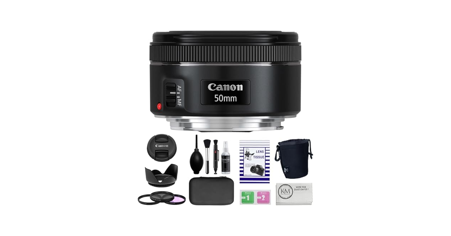 Amazon.com : Canon EF 50mm f/1.8 STM Lens + 3pc Filter Kit +