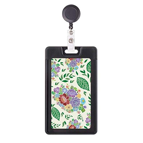 Enrouleur badge rétractable fleurs asiatiques finition premium