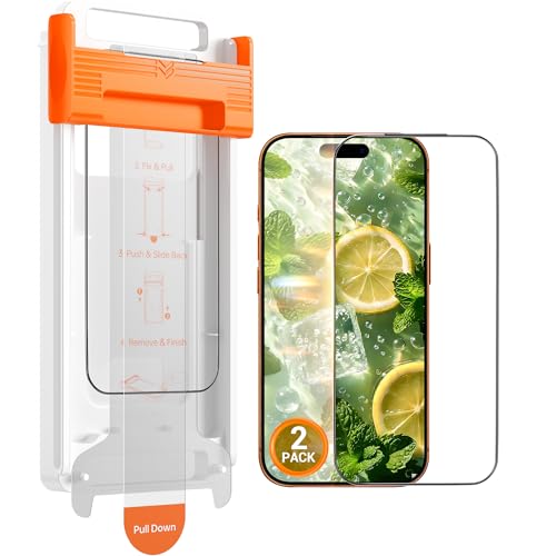 GolbinBox 2-Pack for iPhone 17 Pro Screen Protector [Anti-Reflection] [3D Full Coverage] 12FT Drop Protection, 9H+ Hardness, Anti-Fingerprint, HD Clear Tempered Glass for iPhone 17Pro 6.3"