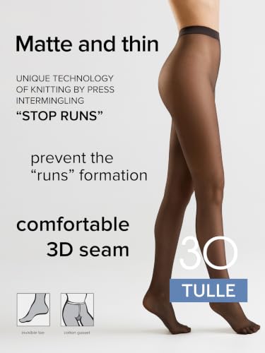 Image of Conte elegant Sheer 30 Denier Matte Pantyhose - Tulle