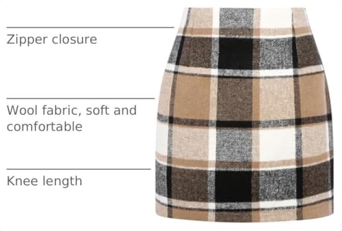 Women Fall Winter Plaid Skirt High Waist Bodycon Mini Skirts - Image 5