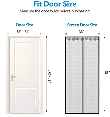 Full Frame Magnetic Door Screen With Heavy Duty Mesh Curtain Pet Friendly Door Mesh Screen With Magnet Magnetic Door Screen Door Net #TOP4