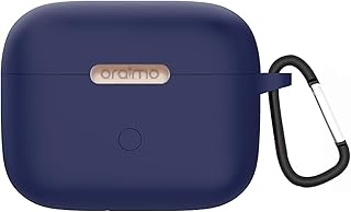 Silicone Case for Oraimo Freebuds Pro Earbuds, Soft Silicone Shockproof Protective Case Cover with Carabiner (Blue)