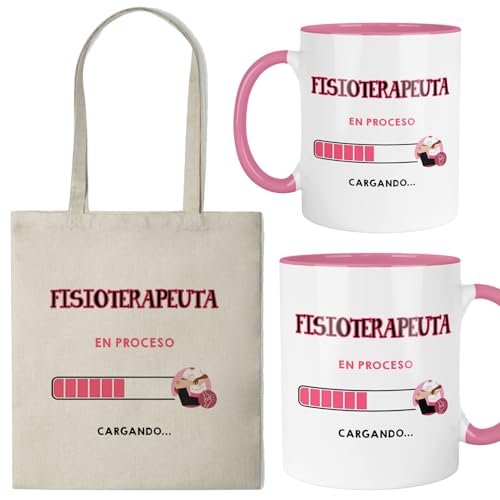 Kembilove® Set Taza y Bolsa Fisioterapeuta Mujer Cargando | Regalo Motivacional para Estudiantes de Fisioterapia | Diseño Barra de Carga con Masaje Kembilove® Set Taza y Bolsa Fisioterapeuta Mujer Cargando | Regalo Motivacional para Estudiantes de Fisioterapia | Diseño Barra de Carga con Masaje