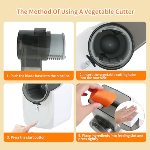 Electric Cheese Grater, Automatic Vegetable Chopper Slicer Professional Electric Rotary Grater with 3 Types Slice, Electric Salad Maker Kitchen Electric Slicer for Cheese Vegetables Fruits - Image 6