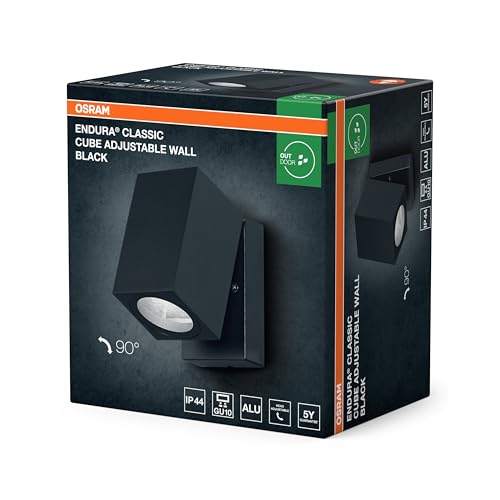 Applique d'extérieur ENDURA Classic Cube Osram noire GU10