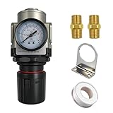 HengMinLingTong AR4000-04 Air Compressor Pressure Regulator with Bracket and Gauge Female Thread 1/2 NPT 0-150 PSI Adjustable