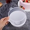 Pokinge Classic Plastic Mixing Bowls with Handle And Lid, Cream Coloring Mixing Bowl Icing Mixing Circular Distribution Bowl Baking Tool