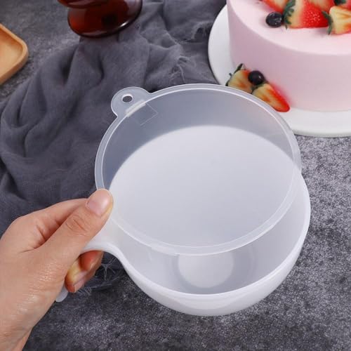 Bol plástico para mezclar con asa y tapa, color crema miniatura 3