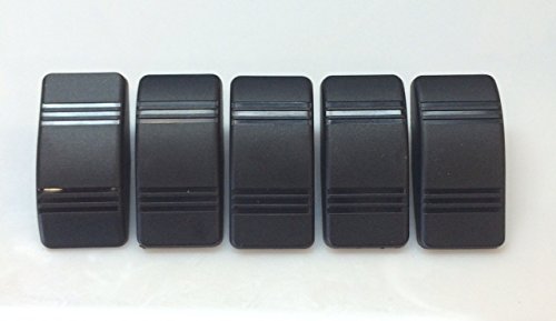 Black Euro Rocker Marine Switch Cover 5 Pack NO LENS