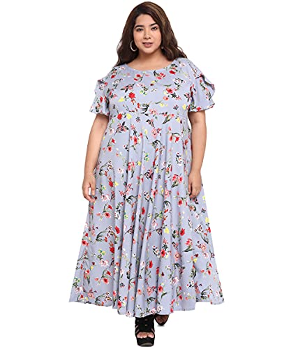 Image of OOMPH! Women's Western & Fusion wear Crepe A-Line Maxi Dress - mdfoil