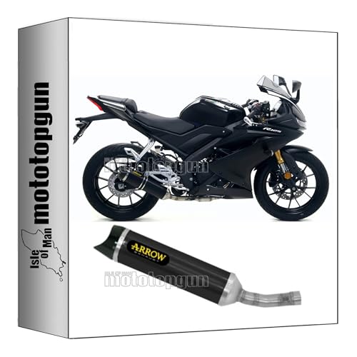 Escape Arrow Thunder con fondo de carby para Yamaha YZF R125 aluminio negro de Mototopgun 1