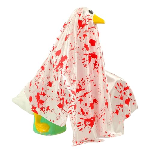 Décorations Halloween effrayantes canard et statue de table macabre 58 cm