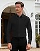 J.VER Black Shirts for Men Adult Dress Slim Fit Long Sleeve Stretch Non Iron Business Casual Wedding Fashion Formal Shirt M #2