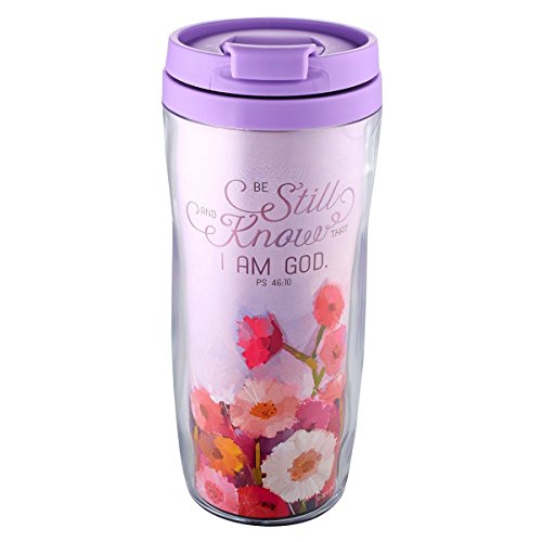 Travel Mug Flower Be Still and Know