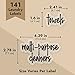 Talented Kitchen Laundry Labels for Jars & Containers - 141 Count, White Vinyl, Modern Script - Laundry Room Organization & Kitchen Organization with Food Container Labels and Water-Resistant Adhesive