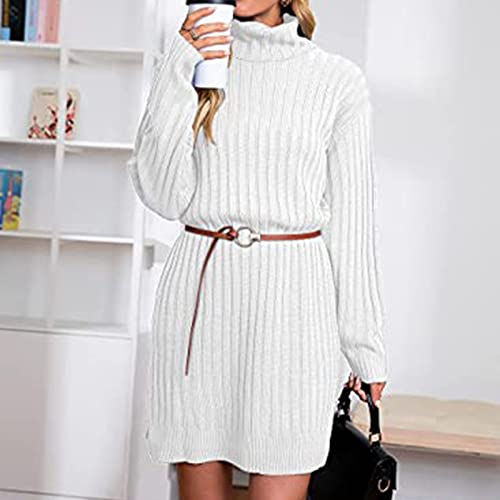 Robe pull décontractée col roulé pour femme active cherchant le confort - 5