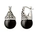 Linda Schnoll Hematite and Ball Hinged Pierced Earrings - Jet Black Jade